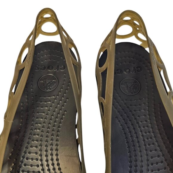 CROCS Womens Adrina Cut Out Ballet Flats, Slip On, Rubber, Comfort, Size 8 - Picture 6 of 7